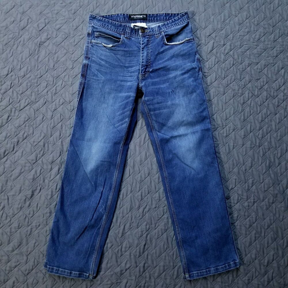 Wolverine FR Jeans Mens 32X30 Blue Straight Flame Resistant Dark American Denim